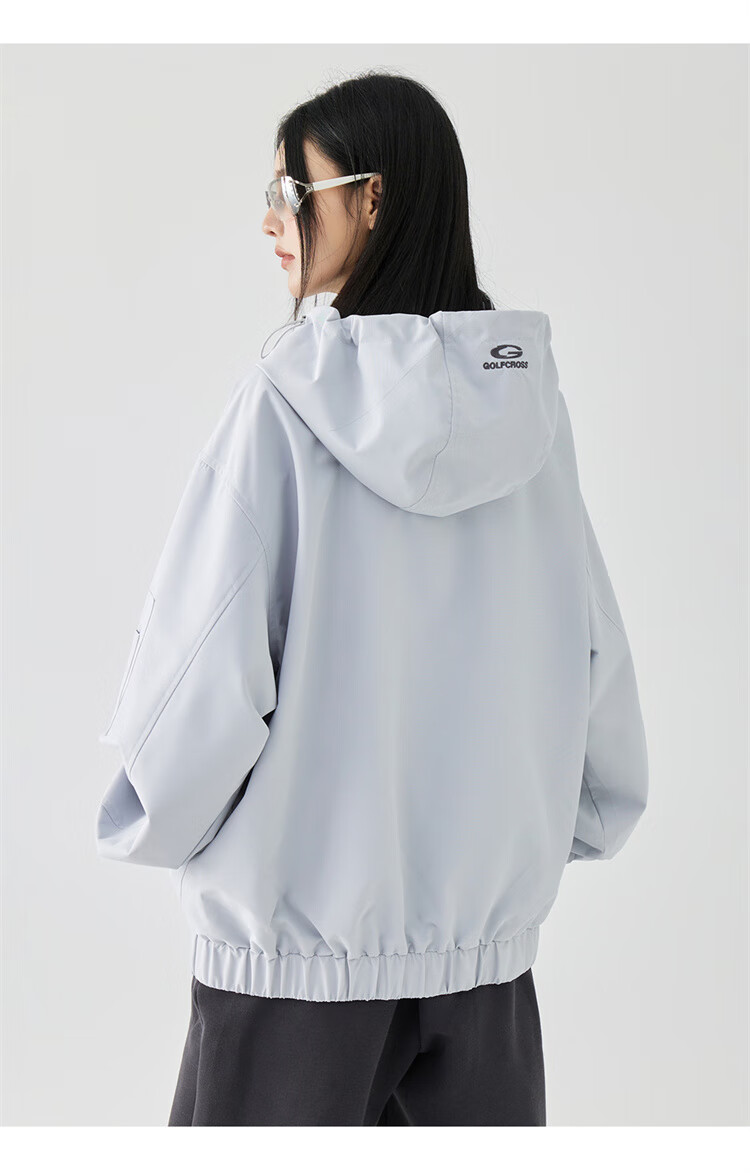 GOLFCROSS [Bestseller] Couple's Dopamine Hooded Jacket with Letter Embroidery Logo, Pink, Size M 4
