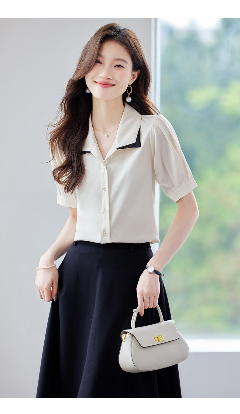 Jeanswest Summer 2026 New Fashion Slimming Versatile Commuter Short Sleeve Polo Shirt White 2XL 9