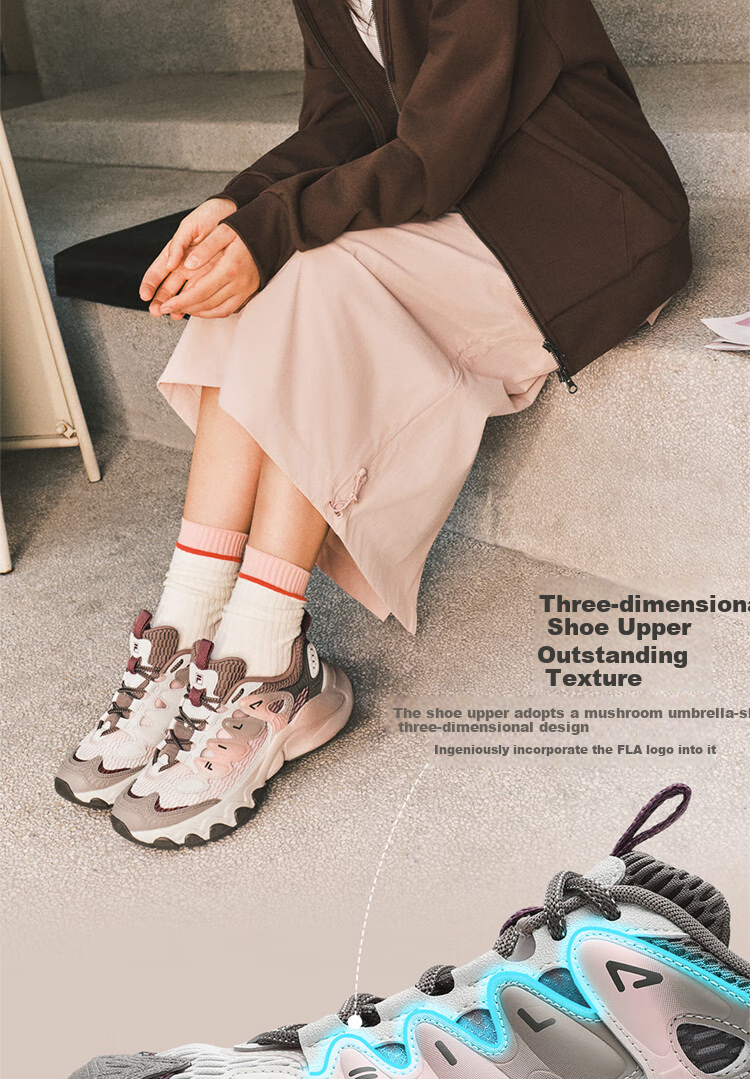 FILA Mushroom Sneakers Modern Sports Shoes Women's Autumn Winter Thick Sole Casual Dad Shoes 5