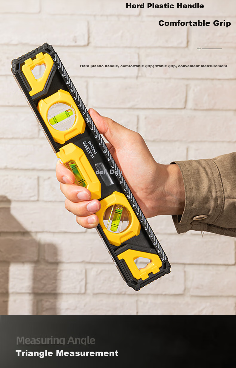 Deli Strong Magnetic High-Precision Level Ruler, Solid Cast Aluminum, Multifunctional Renovation Ruler, Inclination Angle Balance Ruler, Measuring Ruler 5