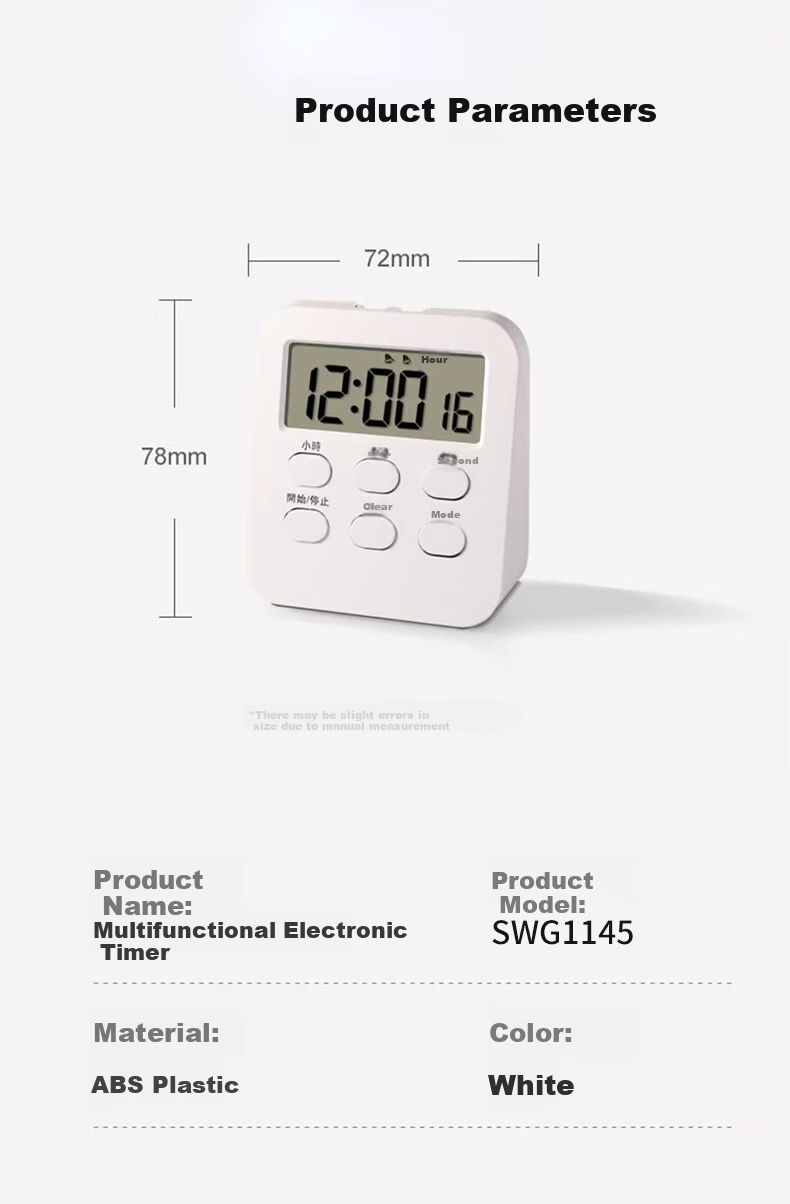 Siwangongli Student Timer, Silent Time Management Device, Kitchen Baking Timer, Study Exam Reminder, Multi-Functional Smart Alarm Clock, New Year Gift 9