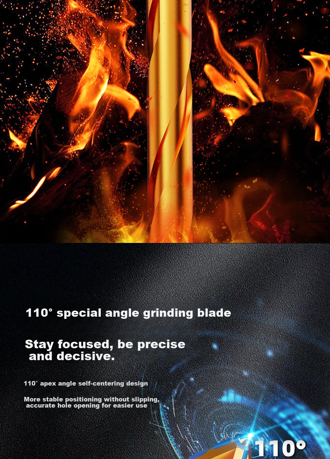 Deli Impact Four-Blade King Tile Drill Bit, Concrete Hole Drilling, Wall Twist Drill Bit, Hole Opener, 3-Piece Set 9