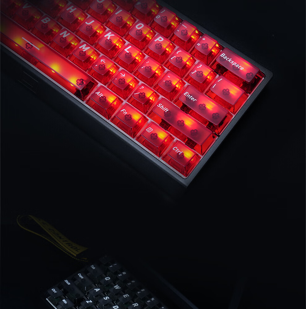 Zhenhuo Gaming Fog Transparent Keycaps Transparent Wooting Little Bee Made68/75 Mechanical Magnetic Axis Keyboard Custom PBT 130 Keys White 12