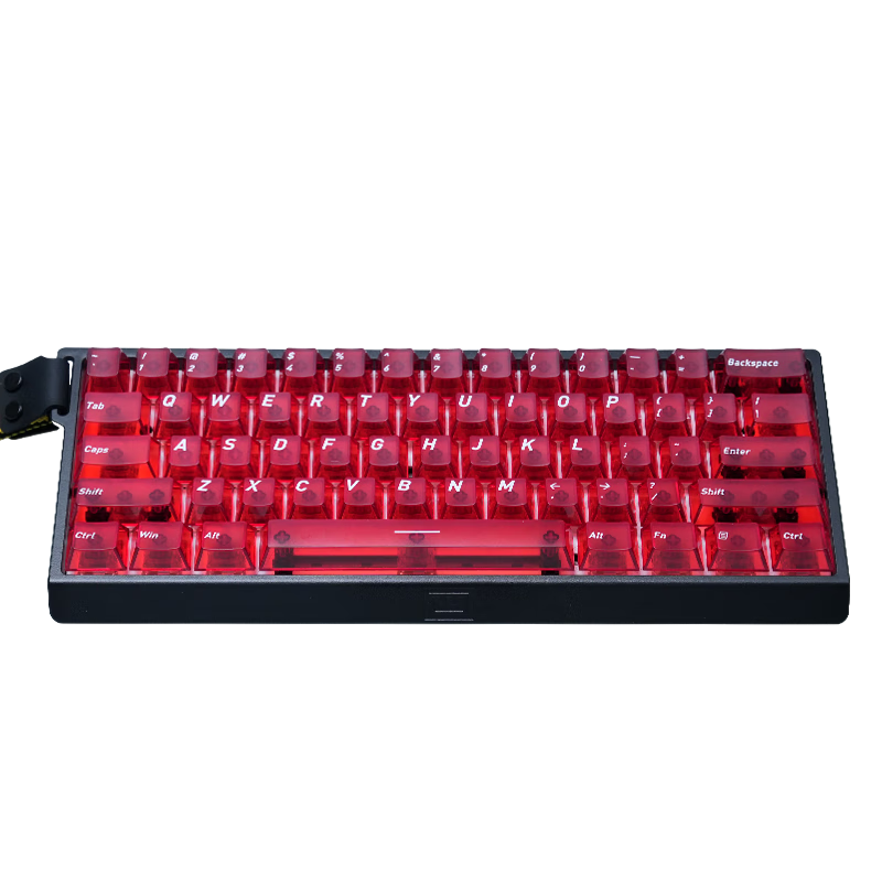 Zhenhuo Gaming Fog Transparent Keycaps Transparent Wooting Little Bee Made68/75 Mechanical Magnetic Axis Keyboard Custom PBT Doubleshot 94 Keys - Red
