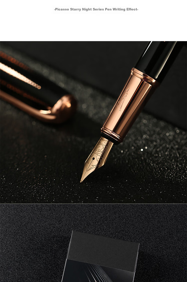 Pimio Starry Night Series Fountain Pen for Adults, Calligraphy Ink Pen, Business Birthday Gift for Men And Women, Signature Pen, Student Calligraphy Gift Pen, Starry Night Black 5