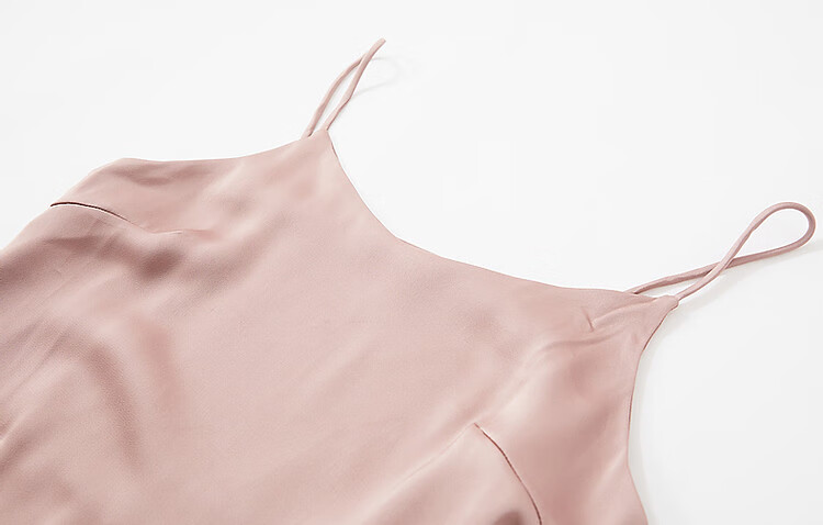Dme [Glossy Satin Spaghetti Strap Dress], Elegant X-Shaped Spaghetti Strap Midi Dress for Women, Spring And Summer 4