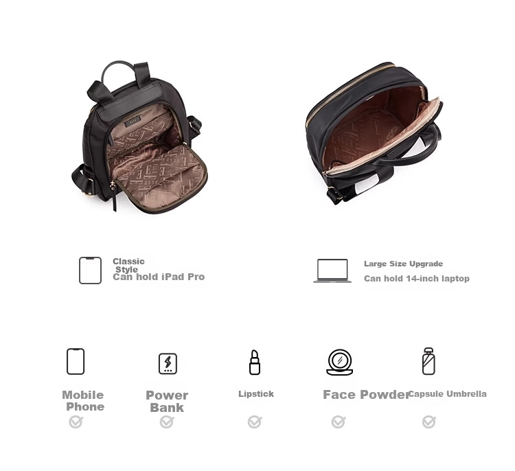 ELLE New Large Capacity Women's Backpack Laptop Bag, Birthday Gift, 24781 Black Upgraded Versio 6