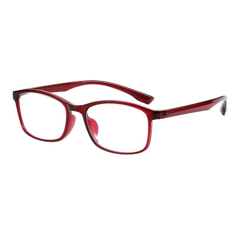 Pulais Reading Glasses for Women, Imported High-Definition Anti-Blue Light Fashionable Portable High-Quality Reading Glasses 8092 Red 200 Degrees