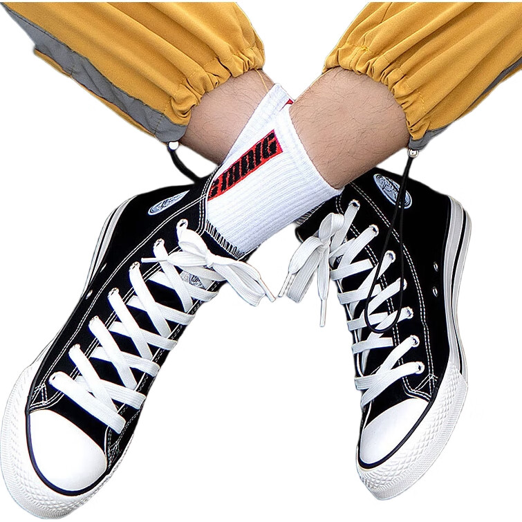 Warrior Classic High-Top Canvas Shoes, Versatile And Fashionable for Men And Women, Casual Shoes, Canvas Sneakers, WXY-473T, Black, Size 40