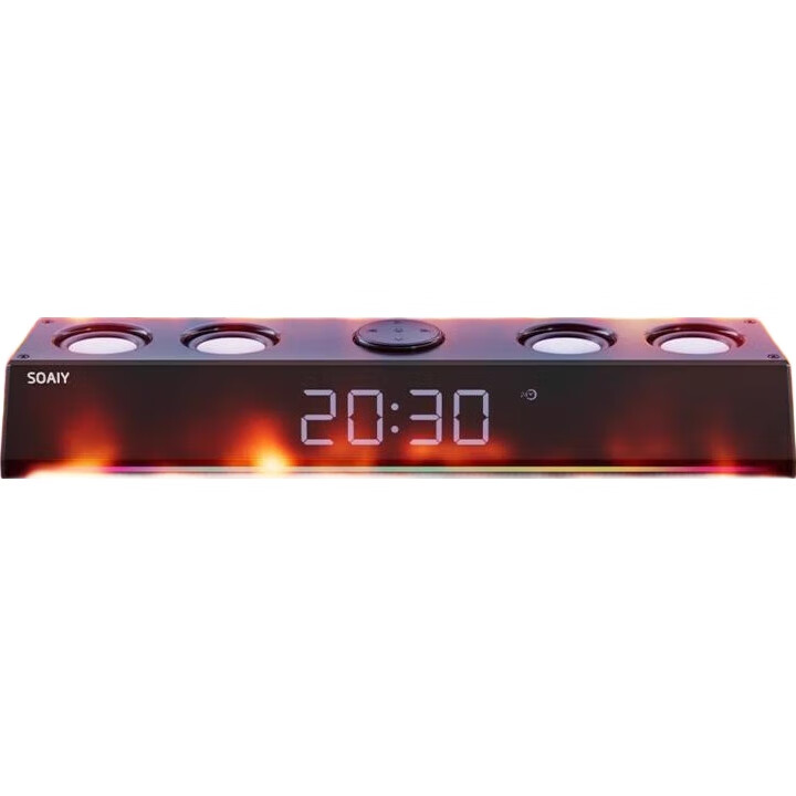 Акустическая система Soaiy SH18 Bluetooth, саундбар для компьютера, игровая акустика для ПК, черная версия с часами и подсветкой