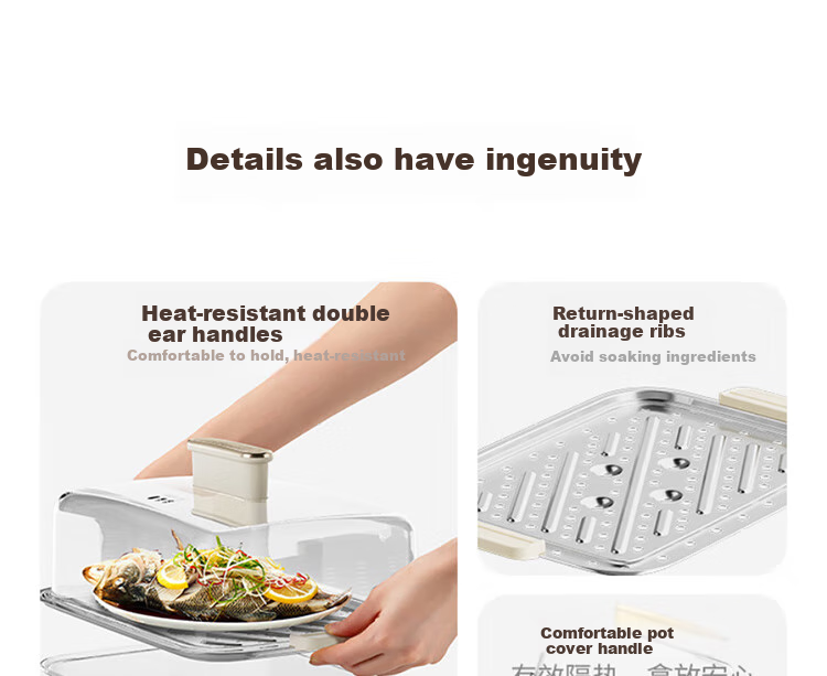 Joyoung 22L Three-Layer Large Capacity Electric Steamer Pot with Dual Rotary Timer And Heat Control, Breakfast Pot, Steamed Bun Pot DZ220HG-GZ536 22