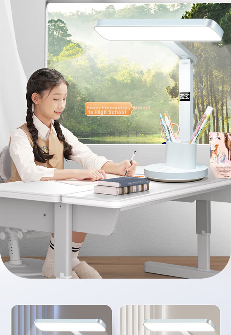 Jingqian Desk Lamp with Eye Protection, Full Spectrum Reading Light for Children And Students, Rechargeable Lamp for Study And Writing, Suitable for Dormitory And Desk Use 17