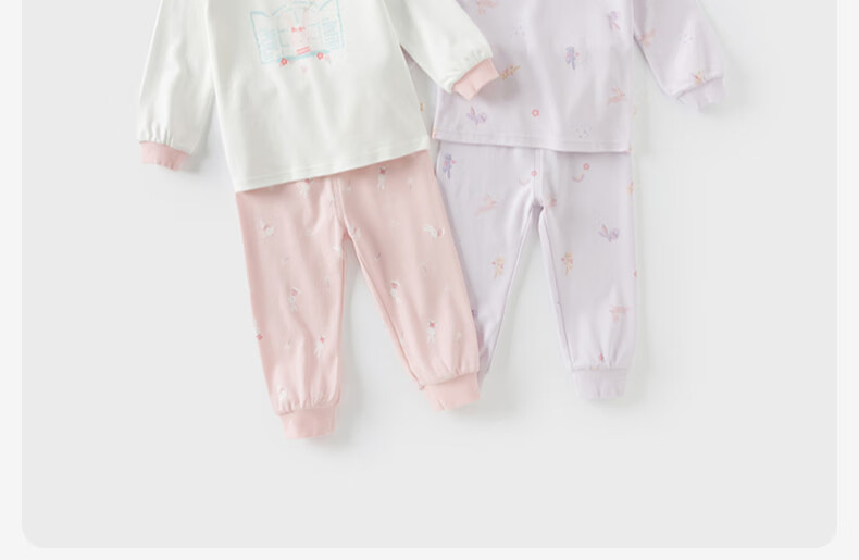 DAVE & BELLA Girls' Autumn Cotton Long Johns Set Baby Children's Pajamas Infant 1