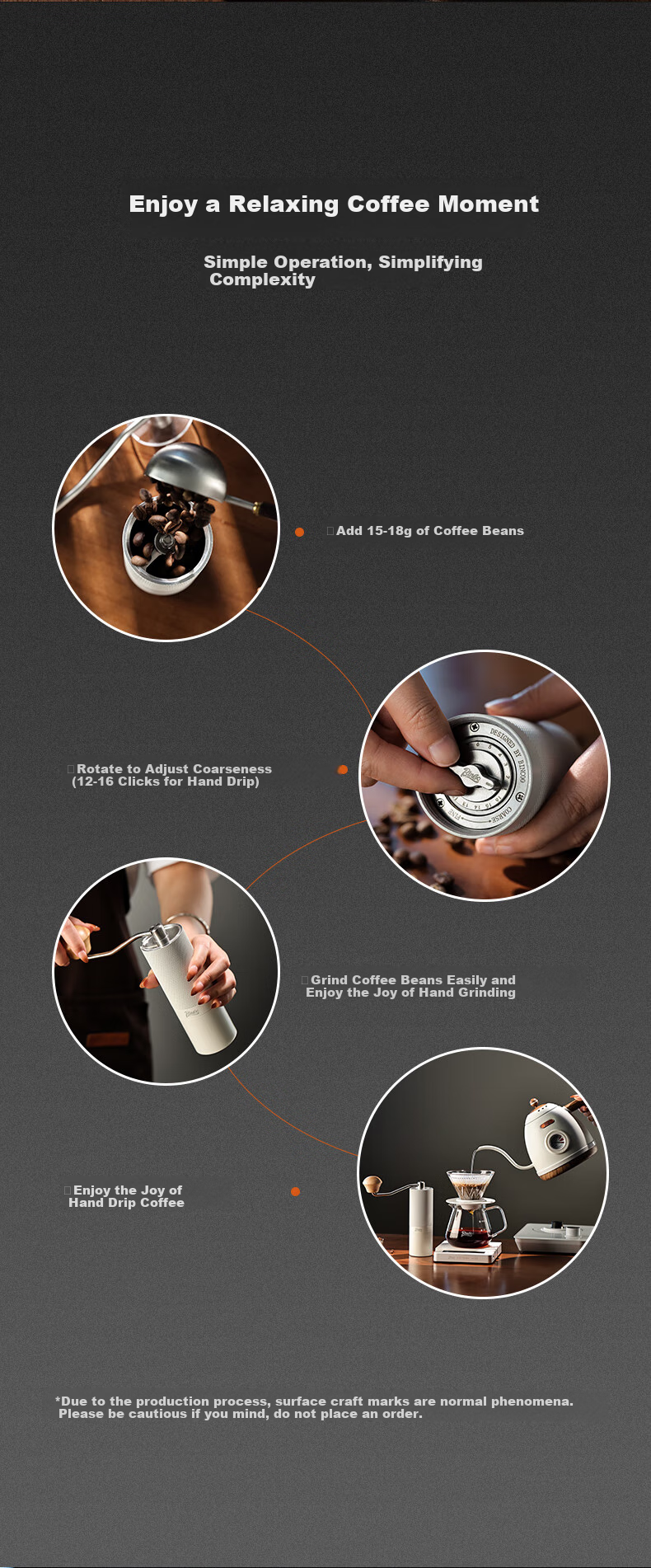 Bincoo Hand-Cranked Coffee Grinder with CNC Steel Core Hexagon, All-In Manual Italian Coffee Machine, Coffee Bean Grinder 9