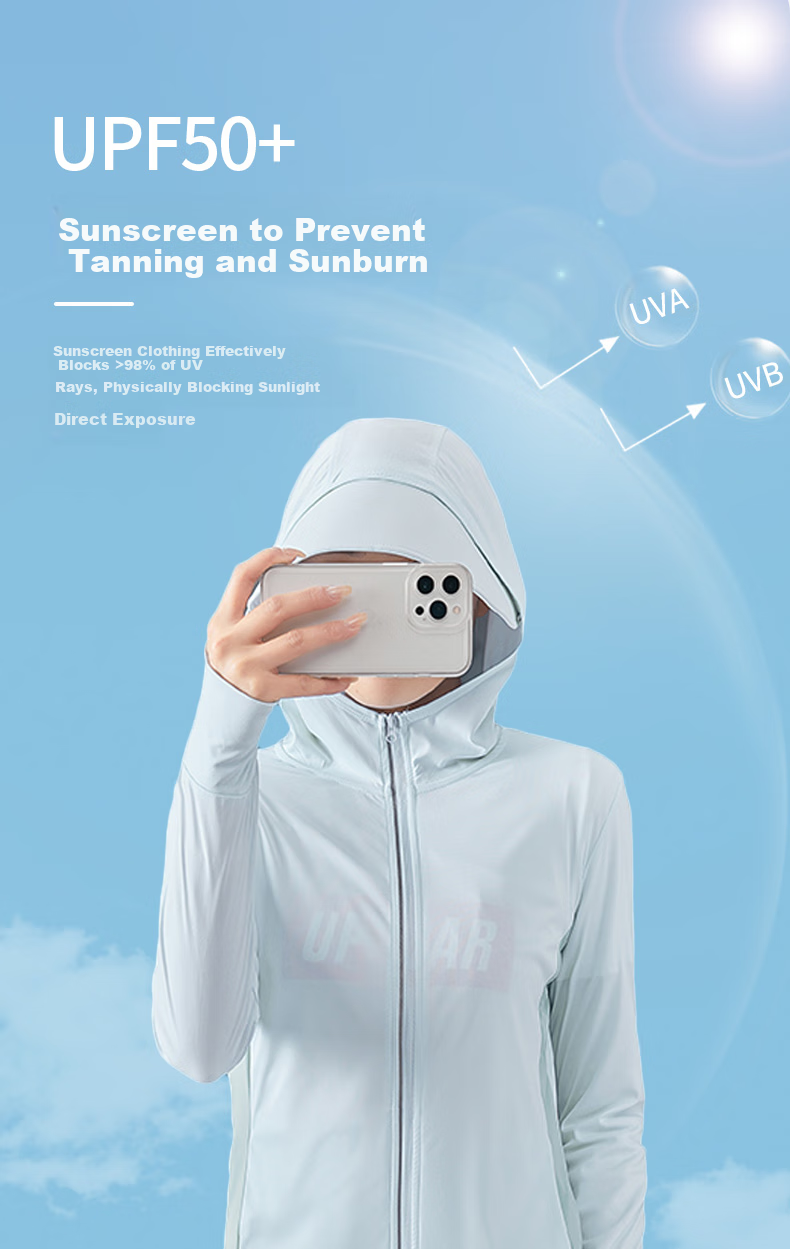 FitonTon Women's Sun Protection Jacket, Spring And Summer Lightweight Ice Silk Sun Protection Clothing, Long-Sleeve Skin Coat, UPF50+ Sun Protection Shirt ZN2208B, Lavender Purple, M 1