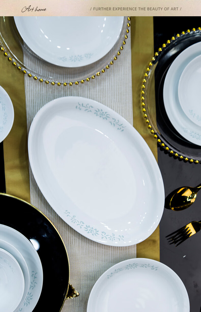 Yunzhihe Jingdezhen New Exquisite High-End Porcelain Dinnerware Set Complete Plates and Bowls Wedding Housewarming Gift 7