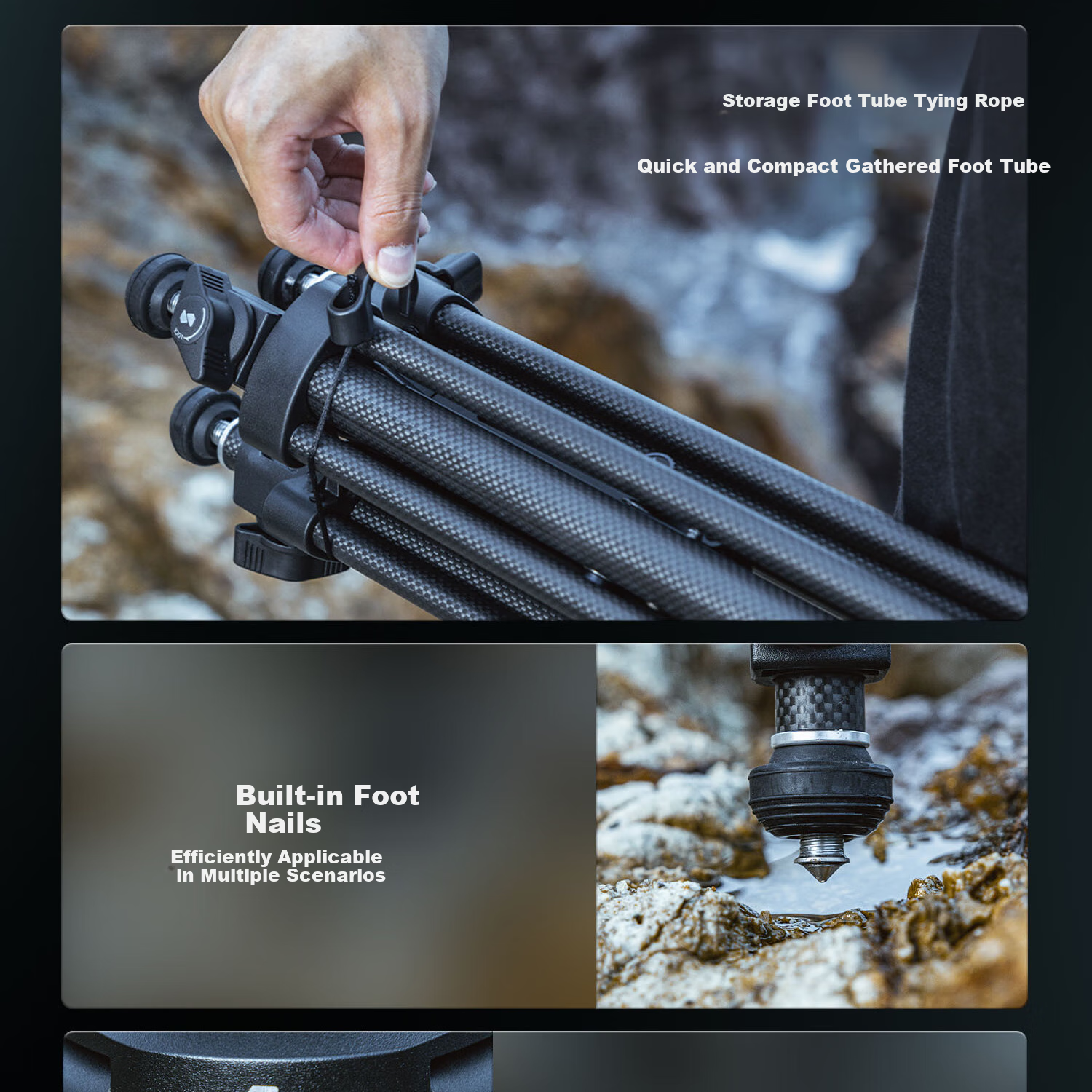 SmallRig 4420 AD-50 Carbon Fiber Tripod, Professional Lightweight Camera Birdie Stand, Hydraulic Damping Ball Head Support, Arm, Portable Photography Live Streaming Aluminum Alloy Tripod 13