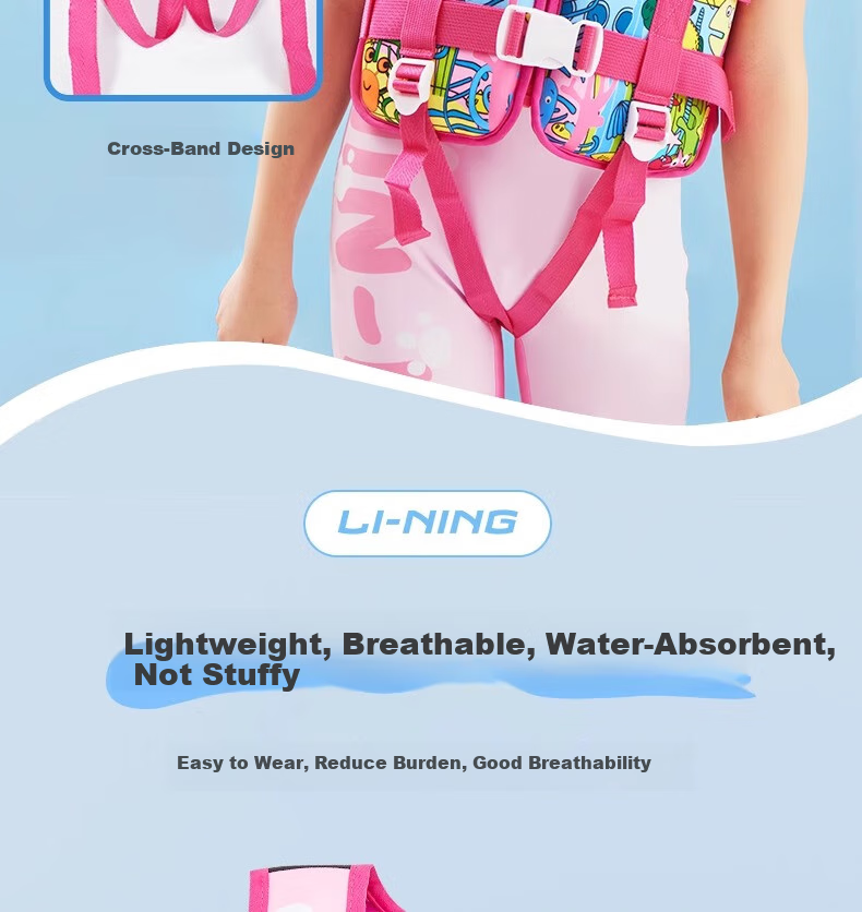 LI-NING Kids Life Jacket Buoyancy Vest Swimming Beginner Professional Safety High Buoyancy Swimwear for Children 13