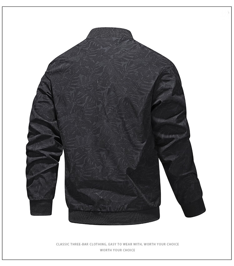 TUCANO Men's Spring Autumn Baseball Collar Camouflage Jacket Outdoor Casual Comfortable Black 3XL 5