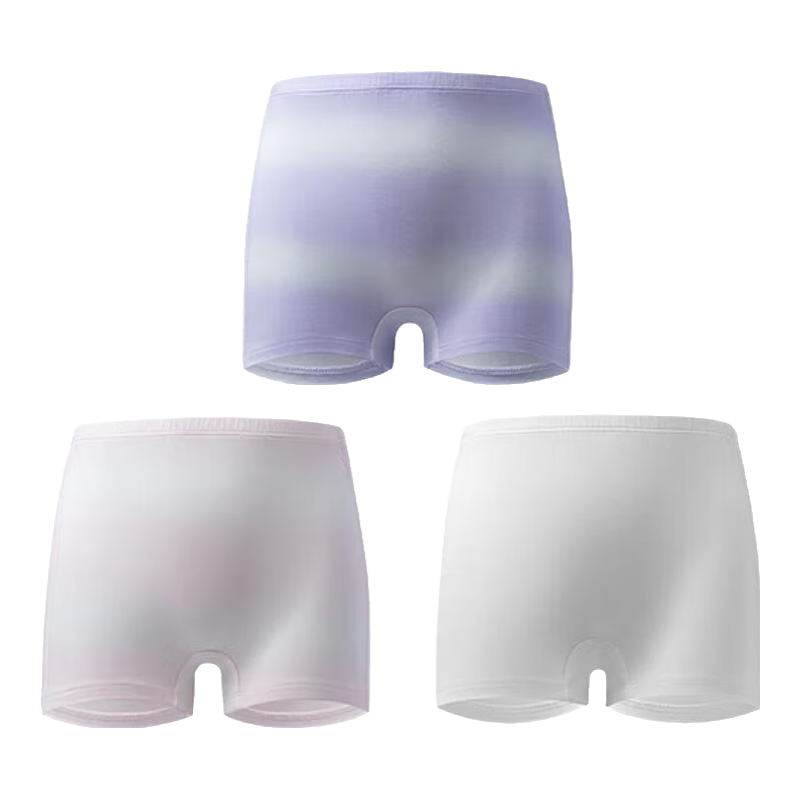 Aimer Kids Modal Children's Boyshort Underwear, Antibacterial, 3-Pack, Girls' Boyshorts - Romantic Striped, Size 140