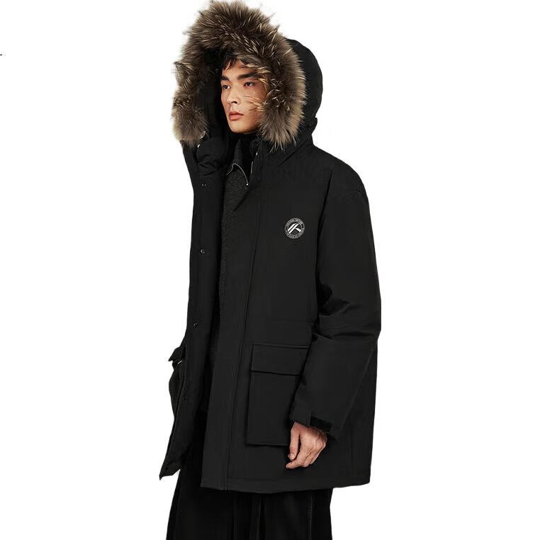 GXG Men's Clothing [Triple Protection/Heat Retention] Parka down Jacket Men's Coat, Winter 2024 New Product, Black, 180/XL