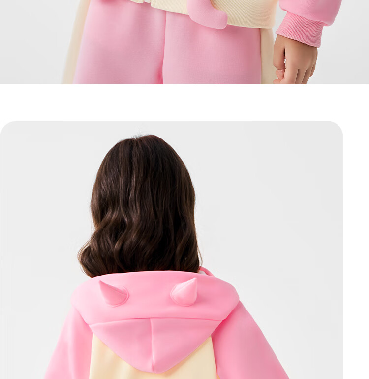 Badibadi Spring Autumn Baby Girls Hooded Cardigan Sports Casual Loose Versatile Cute Monster 130 5