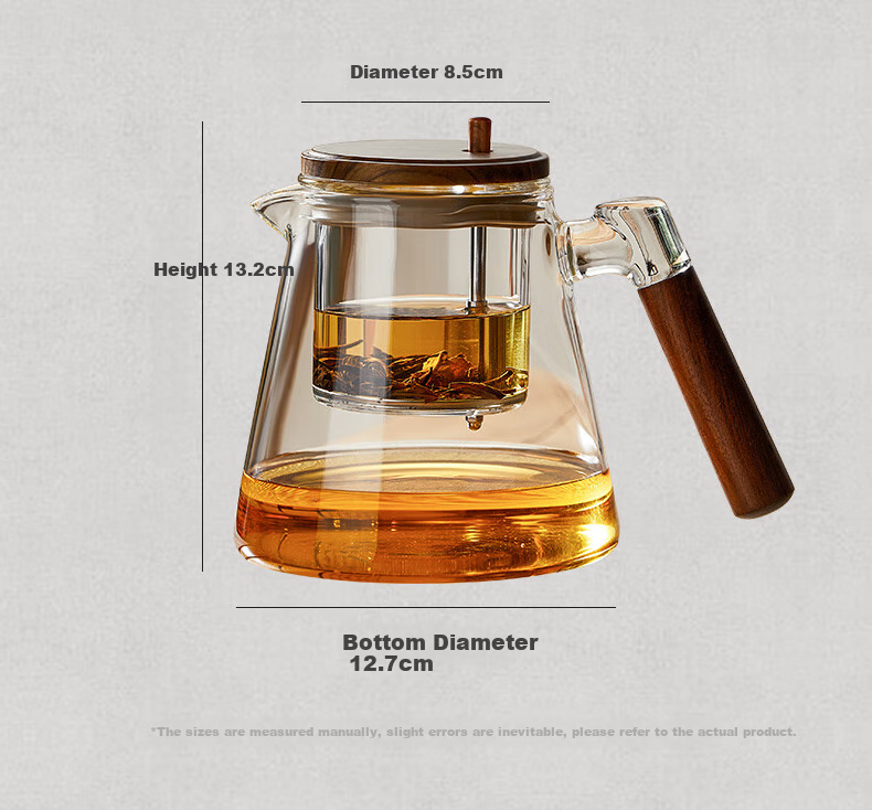 TEAHUE Glass Teapot with Floating Lid, Tea Brewing Tool, Tea Infuser Cup, Tea Separator, Kung Fu Tea Set 10
