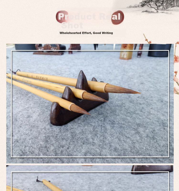 Fenshang Premium Wolf Hair Calligraphy Brush Set for Large, Medium And Small Regular Script, Suitable for Students, Beginners, And Calligraphy Training Classes, for Practicing Regular And Running Script 3
