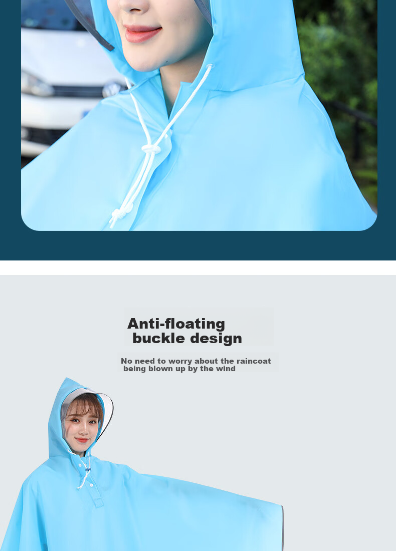 ENGMARSS ENGMARSS Bicycle Raincoat Poncho for Middle School Students And Adults, Men And Women, with Backpack Space - Black Graffiti 8
