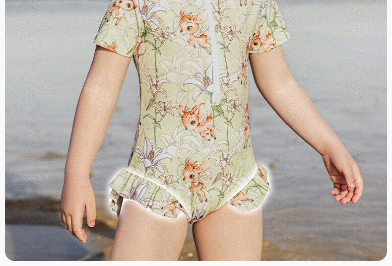 OUYUN Jelly Cool Kids Girls Summer Quick-Dry Sun-Protective One-Piece Swimsuit Cat Paradise 120 12
