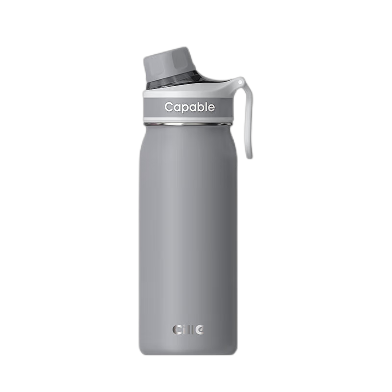 Cille Large Capacity Insulated Bottle 316 Stainless Steel Car Travel Water Cup Men's Portable Metal Gray 630ml