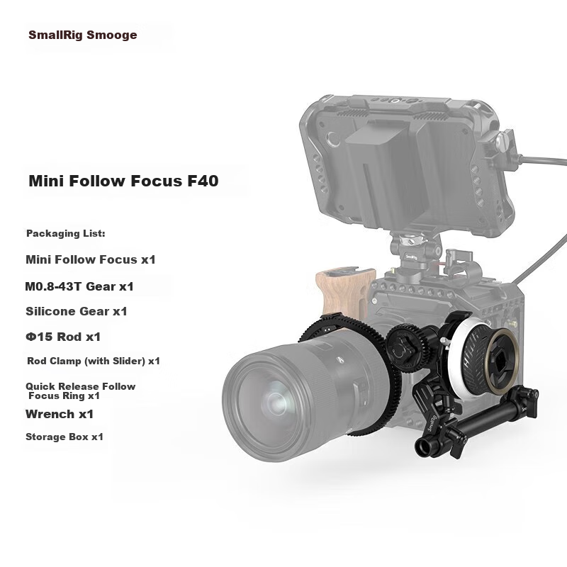 SmallRig 3010 Mini Follow Focus, Manual Zoom, Wireless Remote Control Universal Focus Adjuster for Lenses