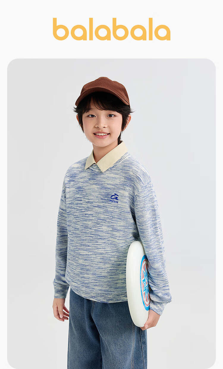 Balabala BalaOne Kids Sweater Boys 2025 Autumn Pullover Fashion 208325103204 2