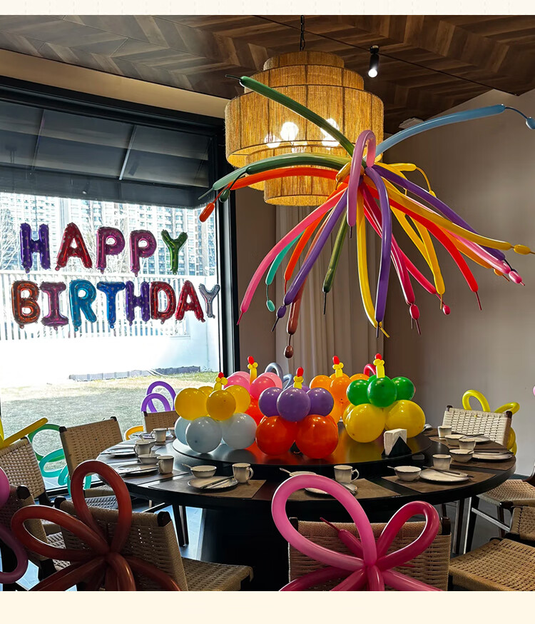 Yanyuji Fireworks Balloons, Long Strip Magic Birthday Party Scene Decoration, First Birthday And Grand Opening Atmosphere Decorations, Set of 50 3