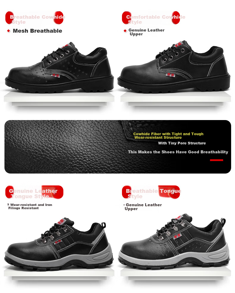 Dinggu Safety Shoes for Men, Anti-Smashing And Puncture-Resistant, Steel Toe Cap, Steel Midsole, Solid Sole, Safety Shoes 1123hei38 5