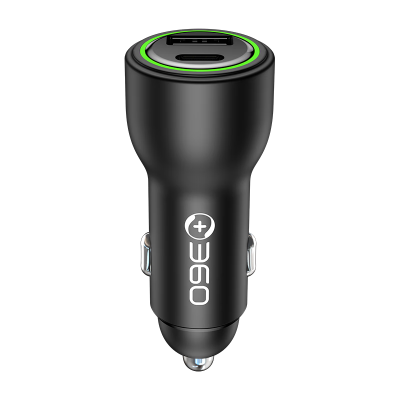 360 Car Charger Data Cable Set 1A1C 66W+PD36W Dual Super Fast Charging HC-69S Cigarette Lighter Charger Two-In Adapter Compatible with Apple And Huawei