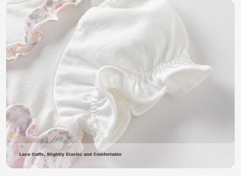 DAVE & BELLA Newborn Romper Summer Outfit, New Baby Girl Thin Cotton Floral Knit Onesie 3