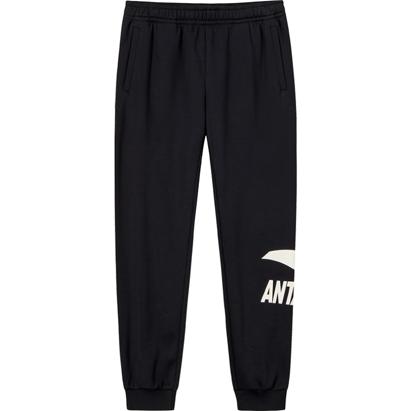 ANTA Fleece-Lined Sweatpants for Men, Winter New Style Knitted Sports Trousers, Casual Joggers, Versatile Men's Pants