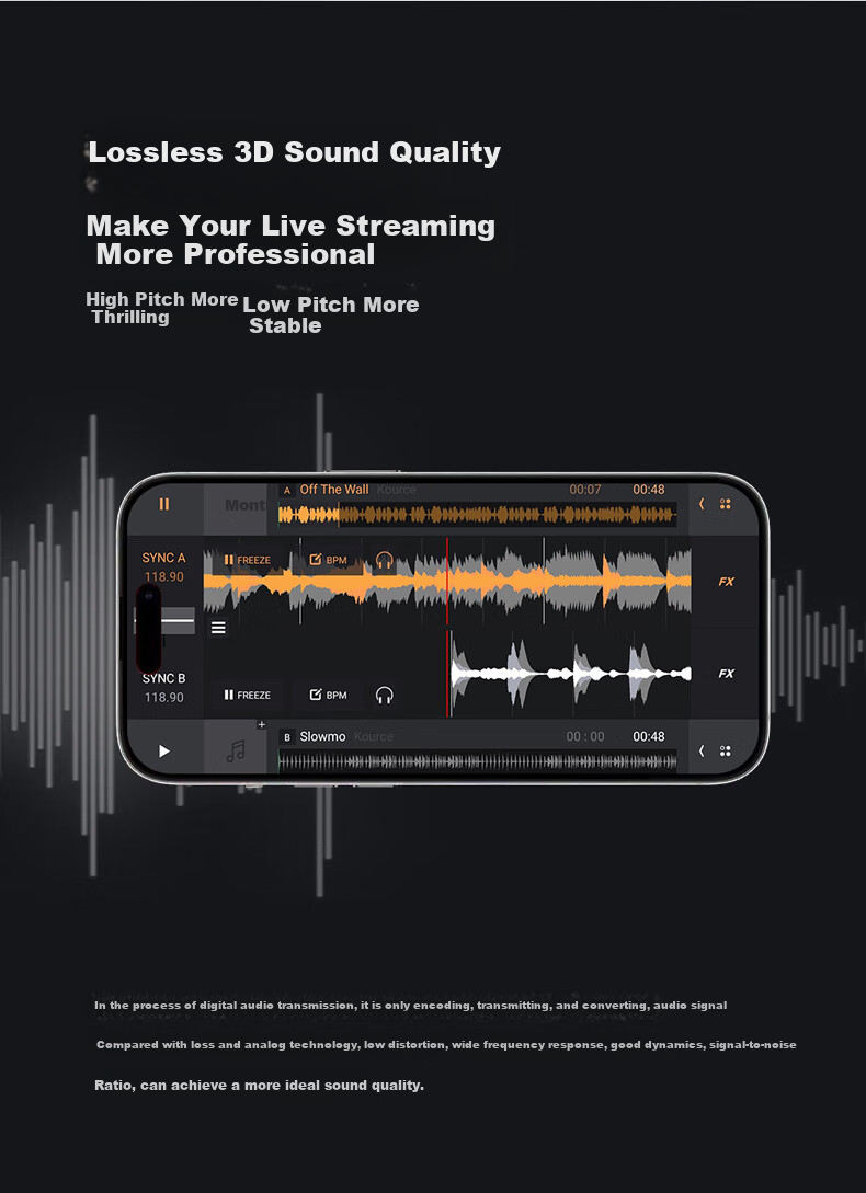 CQA Torch Wireless Microphone, Ickb So8 Sixth Generation Sound Card Kit, Mobile Phone Outdoor Live Streaming, Computer Universal, Streamer Singing, Quanmin K Song Live Streaming Equipment Complete Set 4