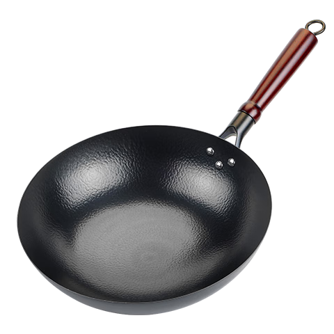 Jincun Iron Wok, Uncoated, for Home Cooking, Round Bottom, Non-Stick, Forged Pure Iron Pan, Suitable for Gas Stove, Preheated