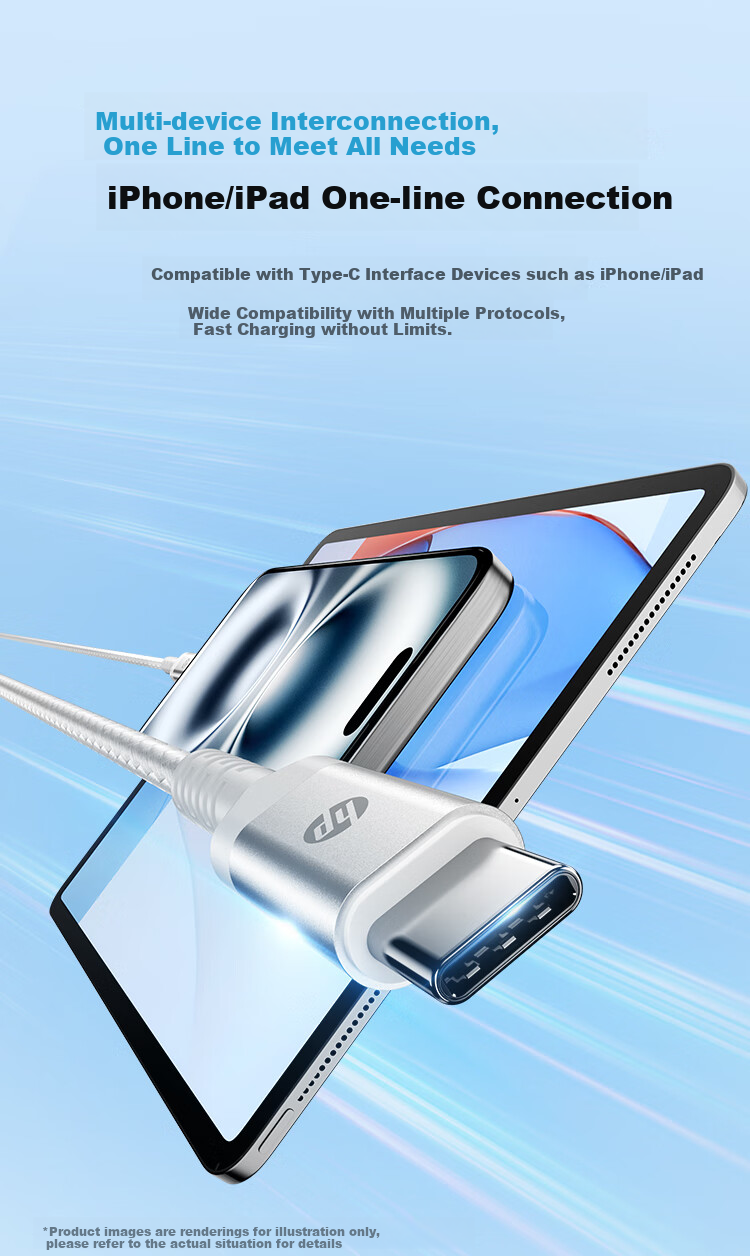 HP USB to Type-C Fast Charging Cable Braided Data Cable CarPlay Adapter for Huawei Honor Xiaomi Android Phones 3A Fast Charging 1 Meter 2