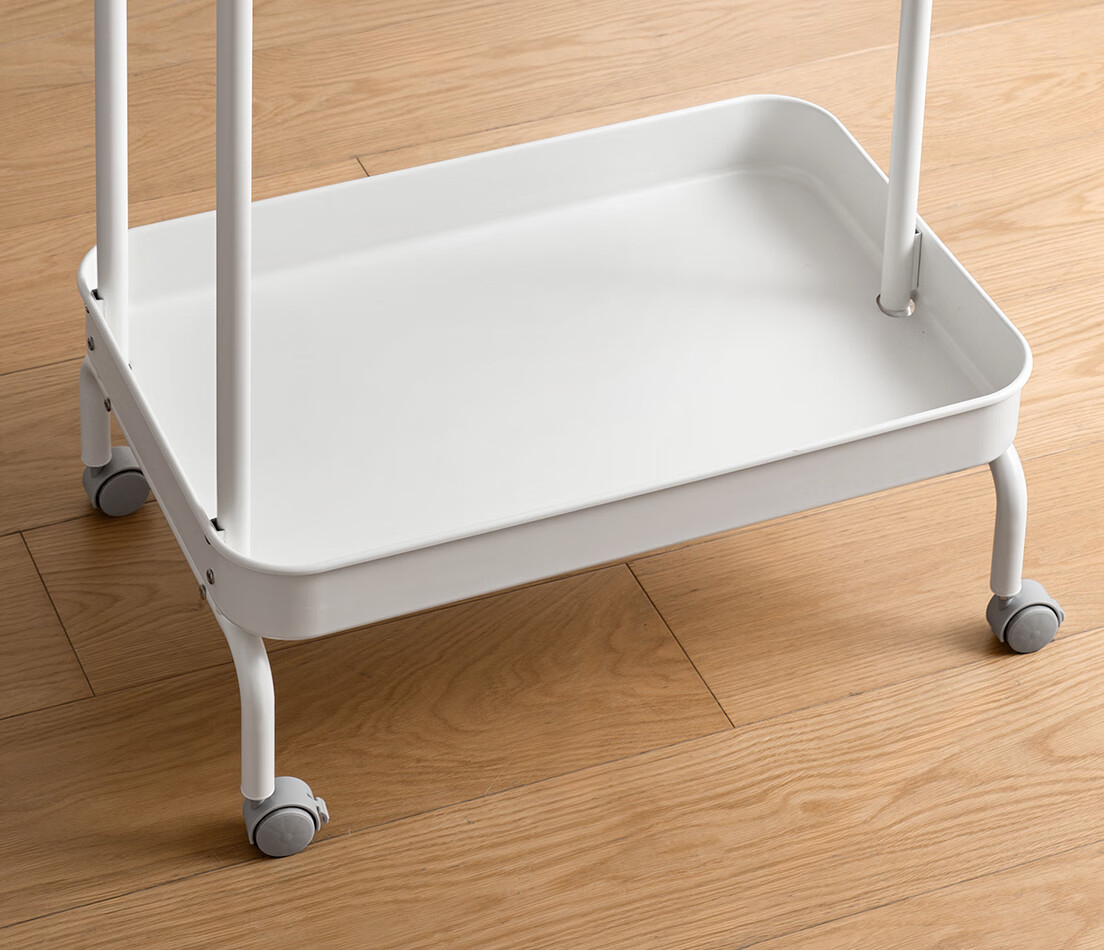 Lanjiaoluo Floor-Standing Clothes Rack, Bedroom Storage with Wheels, Hooks, 80*40*160cm, Mobile And Thickened 3