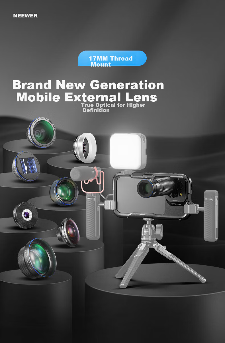 NEEWER Smartphone Lens, 7x Telephoto Master-Level Phone Camera, High-Definition Professional Shooting, Compatible with Apple 18 Pro And Huawei, Universal External DSLR-Level Concert Macro Photography Tool 2