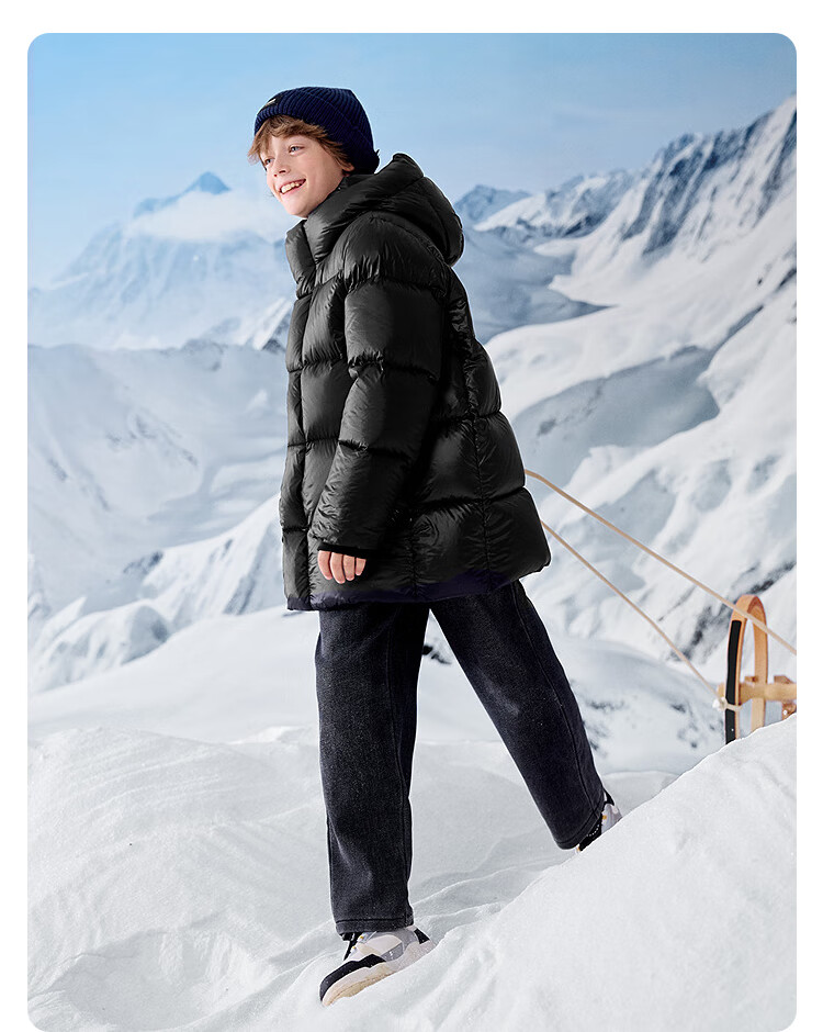 BALABALA Kids Down Jacket Boys Girls Goose Down Thickened Mid-Length 2025 New Winter 208425107223 5