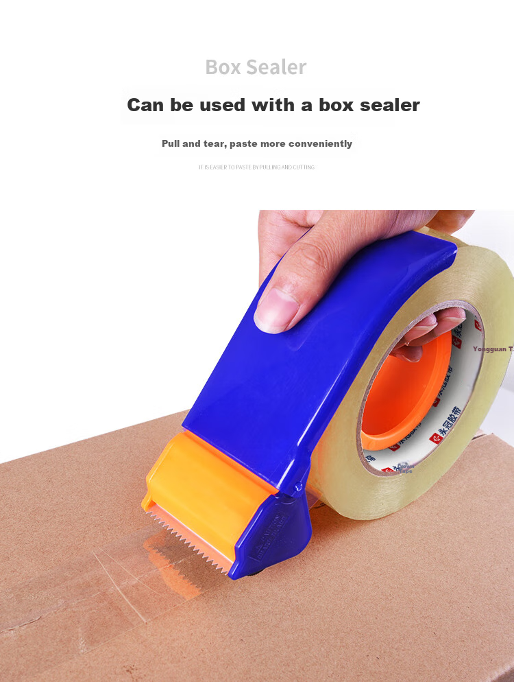 Yongguan Transparent Yellow Packing Tape, Wide Adhesive Tape for Express Shipping, Warehouse Moving, 45mm*100y (91.4m) *50um*36 Rolls/box, Meets EU PPWR Standards 9