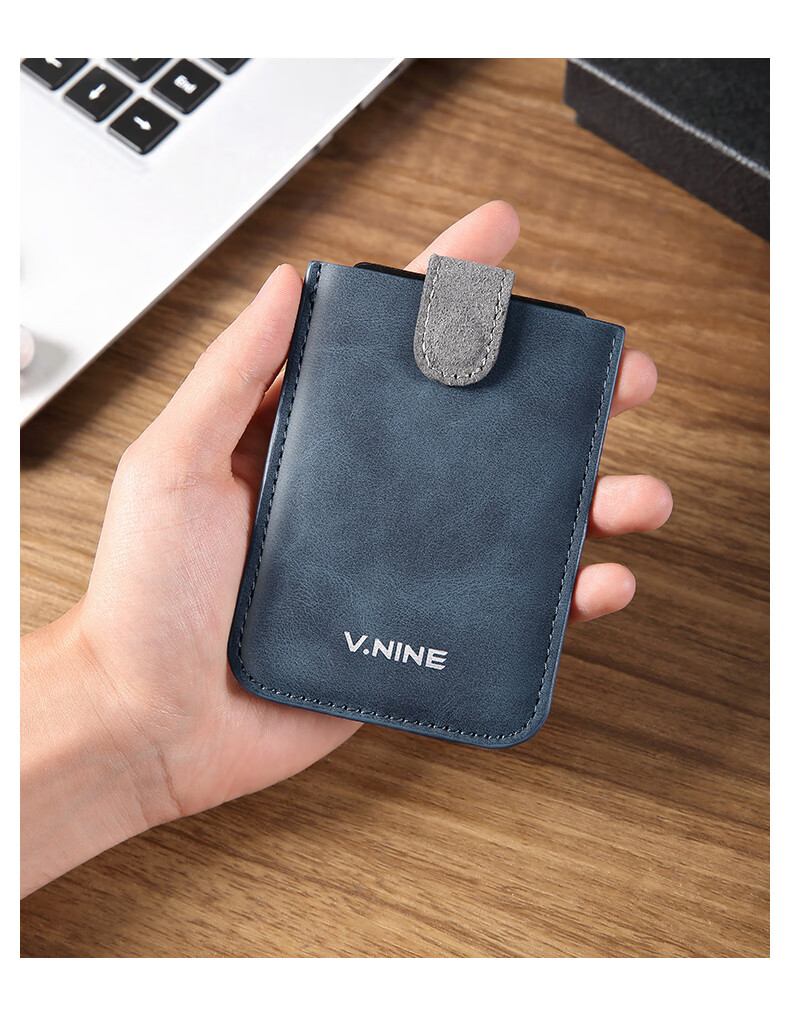 V.NINE Men's Slim Portable Card Holder And Wallet Combo with Pull-Out Design, Business Short Style Multi-Card Slots Wallet, Gift Box Packaging for Me 11