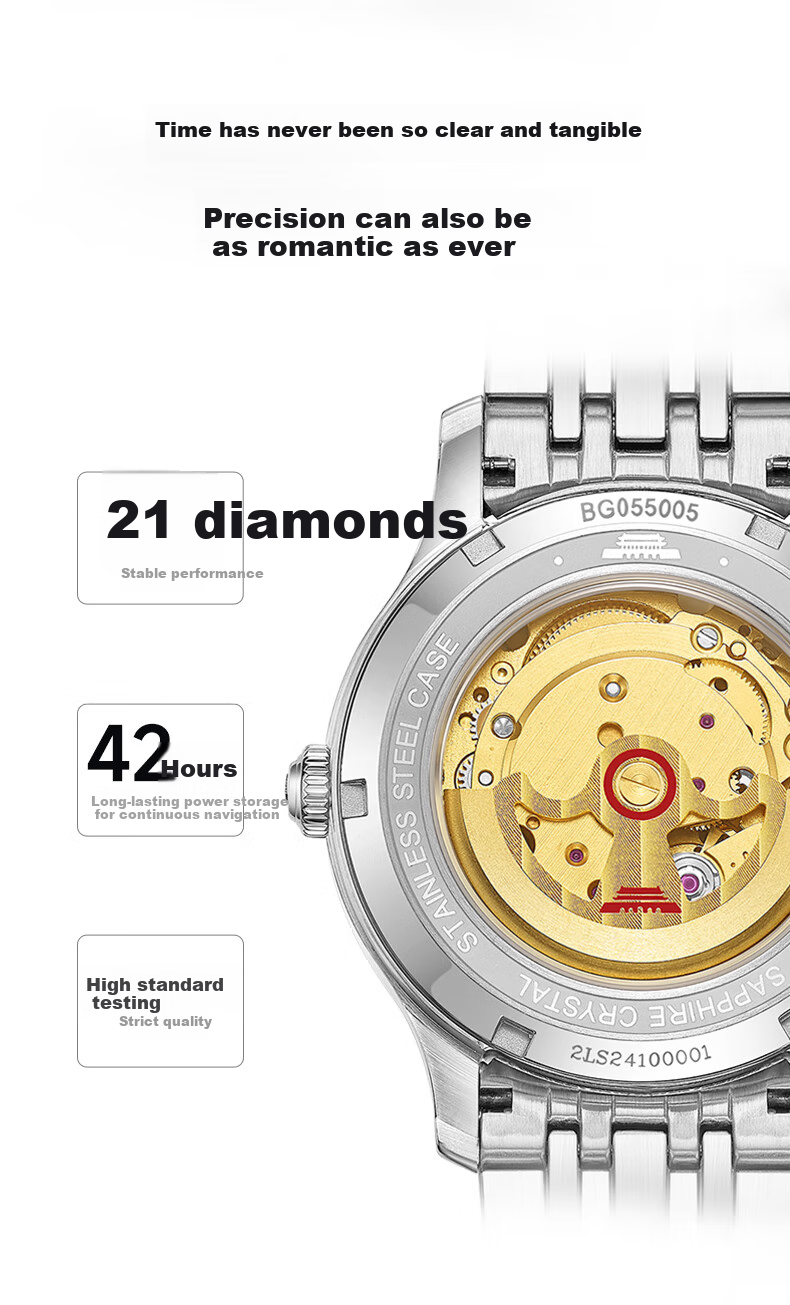 Beijing Men's Fully Automatic Mechanical Watch, Classic Steel Strap, Calendar, Domestic Brand Birthday Gift for Me 5