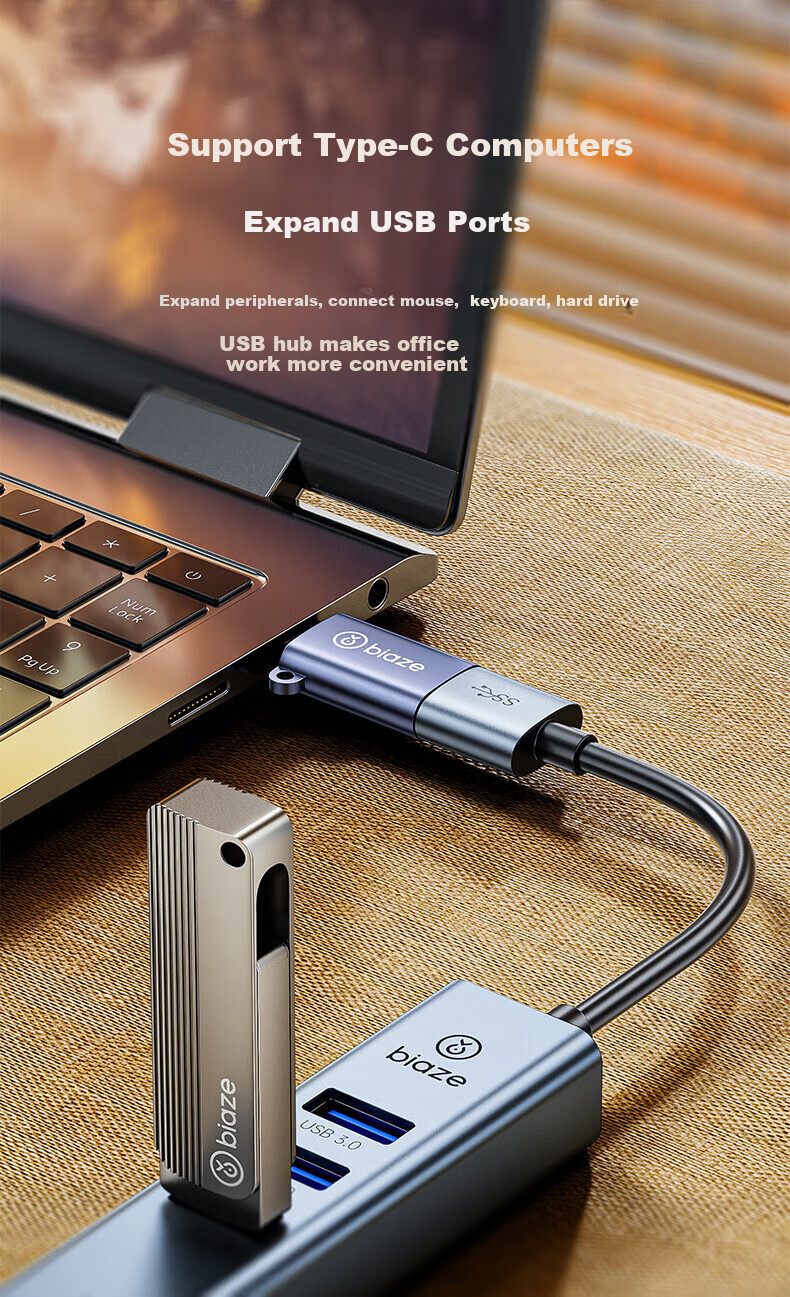 BIAZE Compatible with Apple 17/16/15 Adapter, Type-C Converter, USB3.2 Data Transfer Adapter Cable, OTG Android Phone Huawei External USB Drive, Keyboard And Mouse Car Charger 6