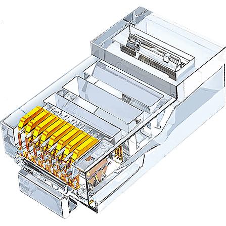 Коннектор RJ45 BOYANG Cat5e, 100 шт. в упаковке, экранированный, позолоченный