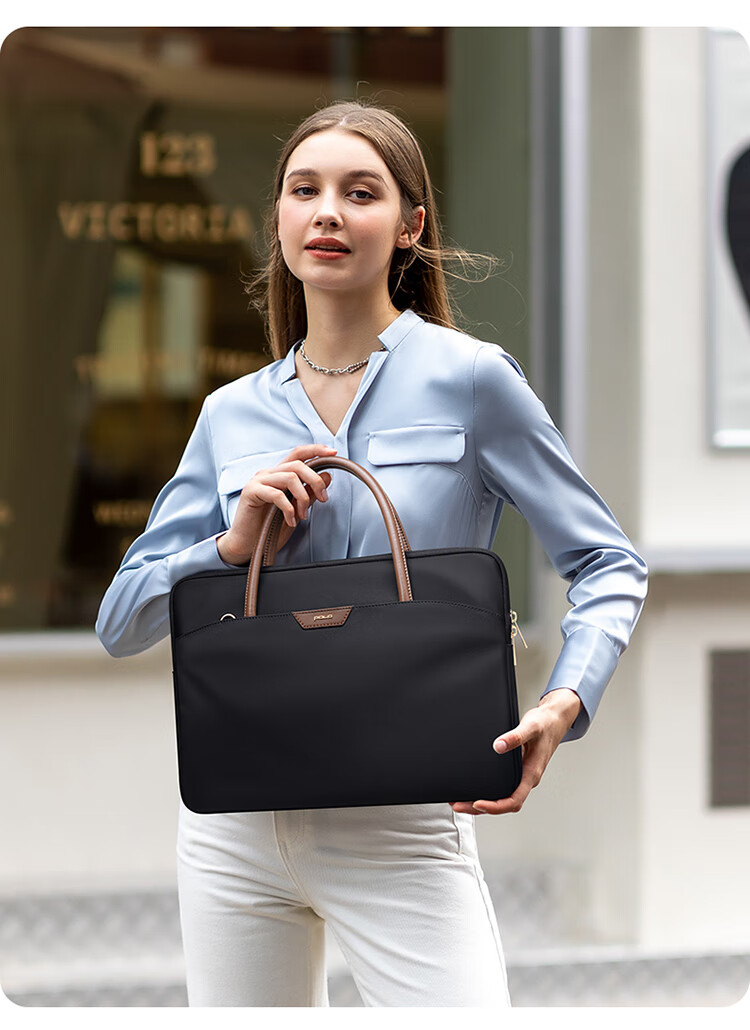 POLO Laptop Bag Briefcase for Women, Large Capacity Tote Bag, 14-Inch Notebook Handbag, Business Commute Shoulder Bag 3